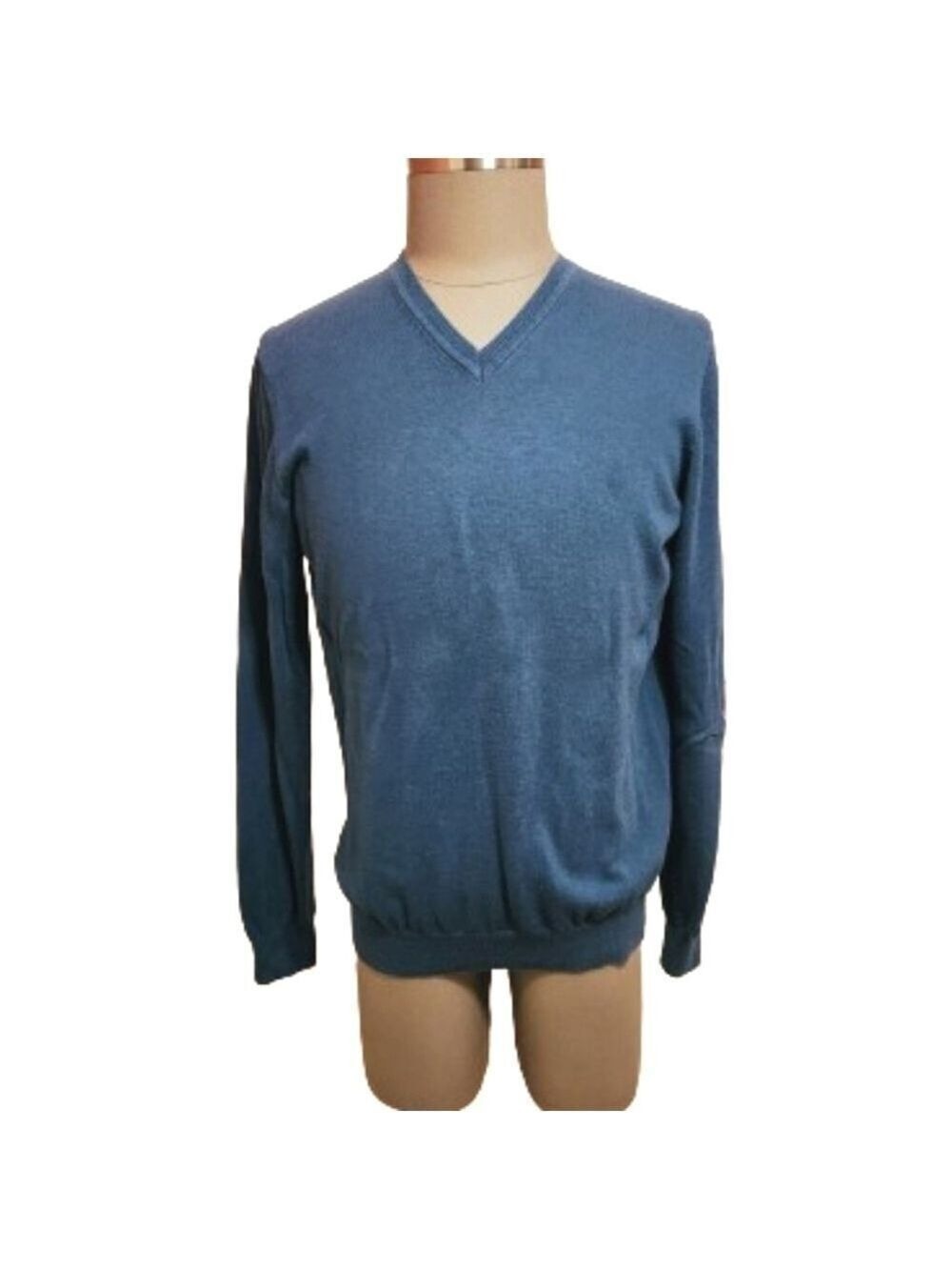 Van Heusen Mens V Neck Pullover Sweater Large Aqua Blue